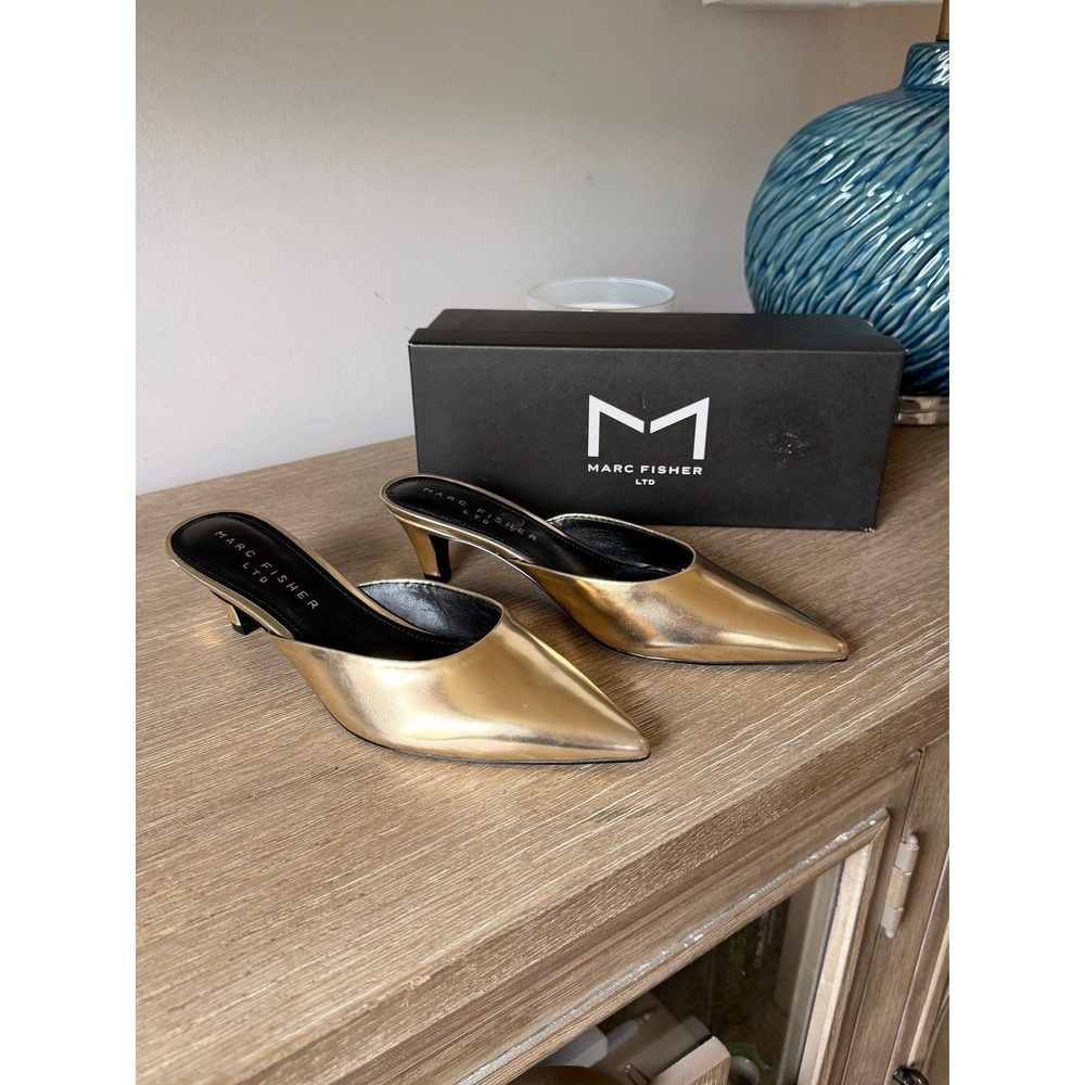 Marc Fisher Ltd Rosa Mules Womens Gold 6